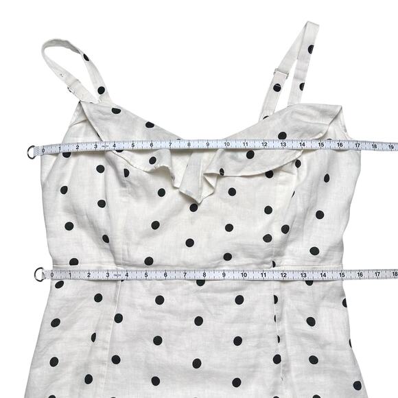 Old Navy | Women | Ivory White Linen Blend Polka Dot Midi Sundress | Large - Picture 5 of 13